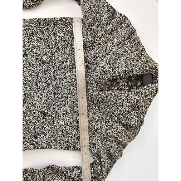 LRL Lauren Jeans Co Women's Sweater S/P Black Marbled Knit Cowl Neck Grandmacore - Picture 11 of 12